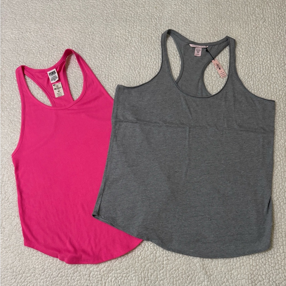 Victoria's Secret Pink and Gray Tank Tops